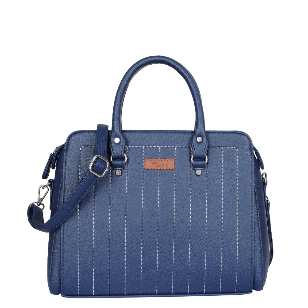 Women’s Vegan Leather Blue Top-Handle Handbag | Crossbody Sling Bag, Purse